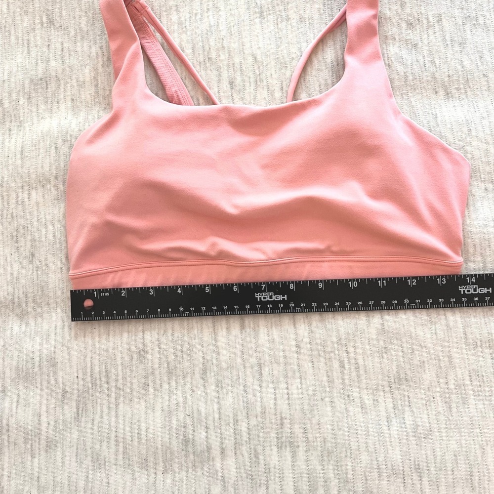 Athleta Pink Strappy Back Square Neck Yoga Workout Sports Bra Womens Size Medium - Picture 6 of 8